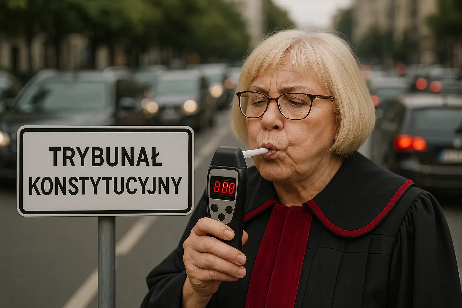 Policjant zatrzymuje kierowcę bez powodu
podczas rutynowej kontroli drogowej – symbol bezprawia i naruszenia
swobód obywatelskich